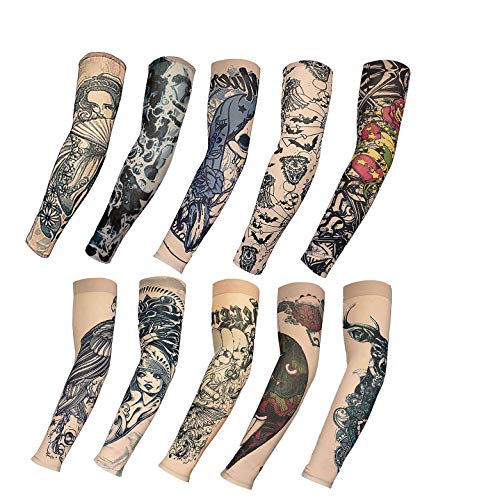 Mangas Tatuajes Falso Temporal Mangas del Brazo Para Hombres y Mujeres Geniales Vestido de Lujo Accesorio Brazo Stock