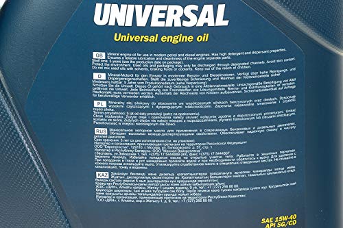 Mannol universal 15 W de 40 API SG/Cd motorenöl, 5 L