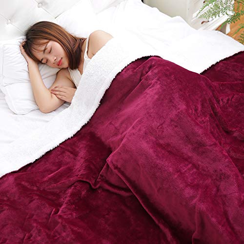 Manta Electrica Camas Sofa Franela Manta Térmica Calefaccion Rápido con Temporizador 3 Horas Apagado & 6 Niveles de Calefacción 130x180cm Lavado en Máquina, Rojo & Blanco Manta Electrica Camas Sofa Franela Manta Térmica Calefaccion Rápido con Temporizador 3 Horas Apagado & 6 Niveles de Calefacción 130x180cm Lavado en Máquina, Rojo & Blanco