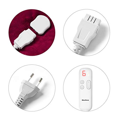 Manta Electrica Camas Sofa Franela Manta Térmica Calefaccion Rápido con Temporizador 3 Horas Apagado & 6 Niveles de Calefacción 130x180cm Lavado en Máquina, Rojo & Blanco Manta Electrica Camas Sofa Franela Manta Térmica Calefaccion Rápido con Temporizador 3 Horas Apagado & 6 Niveles de Calefacción 130x180cm Lavado en Máquina, Rojo & Blanco