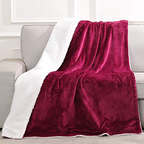 Manta Electrica Camas Sofa Franela Manta Térmica Calefaccion Rápido con Temporizador 3 Horas Apagado & 6 Niveles de Calefacción 130x180cm Lavado en Máquina, Rojo & Blanco