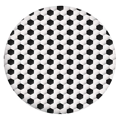 Mantel ajustable de poliéster con bordes elásticos, diseño de pelota de fútbol, diseño geométrico y moderno, para mesas redondas de 142 a 152 cm, para casa de vacaciones, fiesta de Navidad, picnic Mantel ajustable de poliéster con bordes elásticos, diseño de pelota de fútbol, diseño geométrico y moderno, para mesas redondas de 142 a 152 cm, para casa de vacaciones, fiesta de Navidad, picnic
