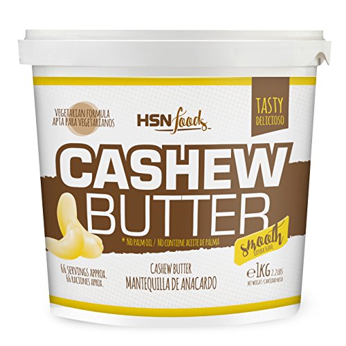 Mantequilla de Anacardo de HSN | Crema con Textura Cremosa y Suave | Cashew Butter Smooth | 100% Natural | Vegano, Sin grasa de palma, 1 Kg