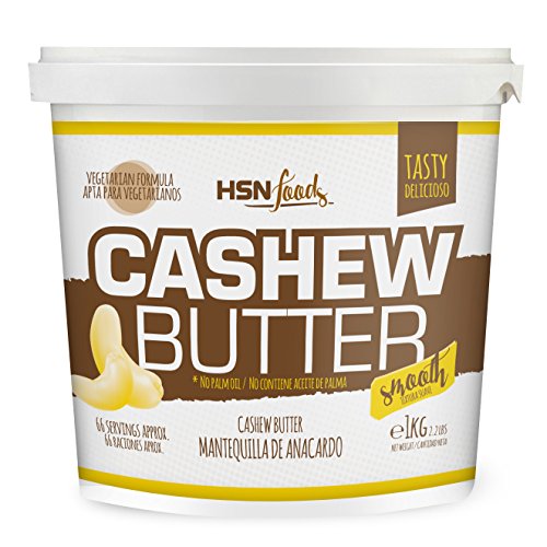 Mantequilla de Anacardo de HSN | Crema con Textura Cremosa y Suave | Cashew Butter Smooth | 100% Natural | Vegano, Sin grasa de palma, 1 Kg Mantequilla de Anacardo de HSN | Crema con Textura Cremosa y Suave | Cashew Butter Smooth | 100% Natural | Vegano, Sin grasa de palma, 1 Kg