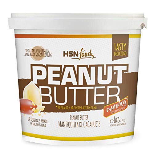 Mantequilla de Cacahuete de HSN | Textura Crujiente - Peanut Butter Crunchy - 100% Natural | Apto Vegetariano, Sin grasa de palma, Sin grasa trans, Sin azúcar ni sal añadidos, 1000g Mantequilla de Cacahuete de HSN | Textura Crujiente - Peanut Butter Crunchy - 100% Natural | Apto Vegetariano, Sin grasa de palma, Sin grasa trans, Sin azúcar ni sal añadidos, 1000g