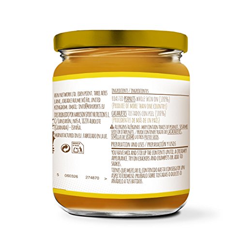 Mantequilla de Cacahuete de HSN | Textura Crujiente - Peanut Butter Crunchy - 100% Natural | Apto Vegetariano, Sin grasa de palma, Sin grasa trans, Sin azúcar ni sal añadidos, 250g Mantequilla de Cacahuete de HSN | Textura Crujiente - Peanut Butter Crunchy - 100% Natural | Apto Vegetariano, Sin grasa de palma, Sin grasa trans, Sin azúcar ni sal añadidos, 250g