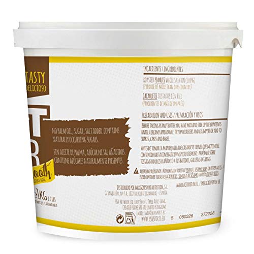 Mantequilla de Cacahuete de HSN | Textura Suave y Cremosa - Peanut Butter Smooth - 100% Natural | Apto Vegetariano, Sin grasa de palma, Sin grasa trans, Sin azúcar ni sal añadidos, 1000g Mantequilla de Cacahuete de HSN | Textura Suave y Cremosa - Peanut Butter Smooth - 100% Natural | Apto Vegetariano, Sin grasa de palma, Sin grasa trans, Sin azúcar ni sal añadidos, 1000g
