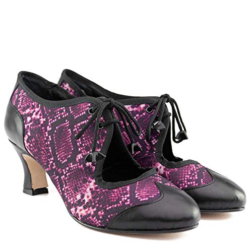 Manuel Reina - Zapatos de Swing de Mujer New Orleans RS - Bailar Swing, Tango, Jazz - Tacón de 5 cm (34 EU)