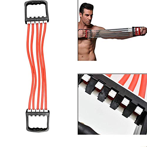 Manyao Extensor de Pecho Pecho ejercitador for los Hombres - Látex portátil Multi-función de tracción por Cable Aptitud del Ejercicio de Resistencia de la Yoga Banda roja