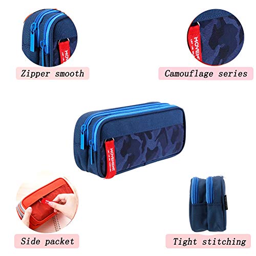 Maomaoyu Grandes Capacidad Estuches Escolares Triple con Tres Cremalleras, Estuche Lapices de Colores Para Niñas y Niño (Azul) Maomaoyu Grandes Capacidad Estuches Escolares Triple con Tres Cremalleras, Estuche Lapices de Colores Para Niñas y Niño (Azul)