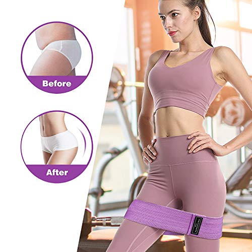 MaoXinTek Bandas Elásticas Fitness Antideslizante Cintas de Resistencia de Tela 3 Niveles con Bolsa para Gluteos, Cadera, Piernas, Brazos, Yoga, Pilates, Fitness, Crossfit