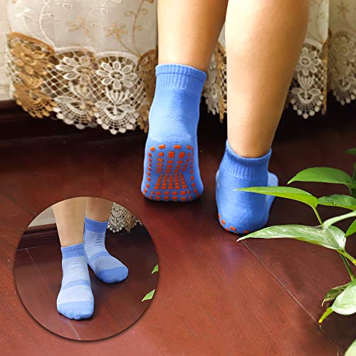 MaoXinTek Calcetines Antideslizantes para Niños Pequeños Algodón Lindo con Puños, Calentar 6 Pares de Zapatillas Calcetines de Piso de Corte Bajo con Silicona para 1-3 años de Bebés y Niñas