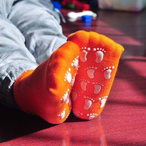 MaoXinTek Calcetines Antideslizantes para Niños Pequeños Algodón Lindo con Puños, Calentar 8 Pares de Zapatillas Calcetines de Piso de Corte Bajo con Silicona para 1-3 años de Bebés y Niñas