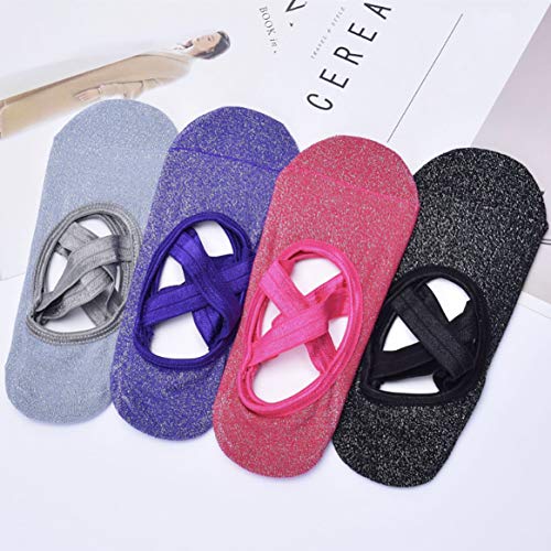 MaoXinTek Calcetines de Yoga 4 Pares Calcetines Antideslizantes para Yoga Pilates Ballet Barre Mujer 4 Colores MaoXinTek Calcetines de Yoga 4 Pares Calcetines Antideslizantes para Yoga Pilates Ballet Barre Mujer 4 Colores