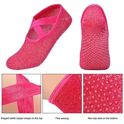 MaoXinTek Calcetines de Yoga 4 Pares Calcetines Antideslizantes para Yoga Pilates Ballet Barre Mujer 4 Colores MaoXinTek Calcetines de Yoga 4 Pares Calcetines Antideslizantes para Yoga Pilates Ballet Barre Mujer 4 Colores