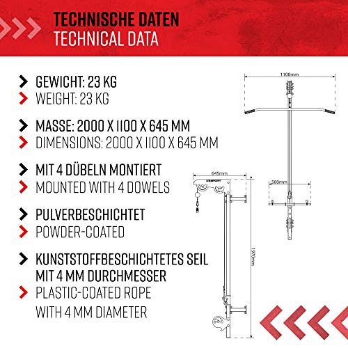 Máquina de cable de polea montada en la pared, perfecta para tirar hacia abajo, extensiones de tríceps, tríceps y todos los ejercicios de máquina de cables, la mejor pieza de equipo de gimnasio