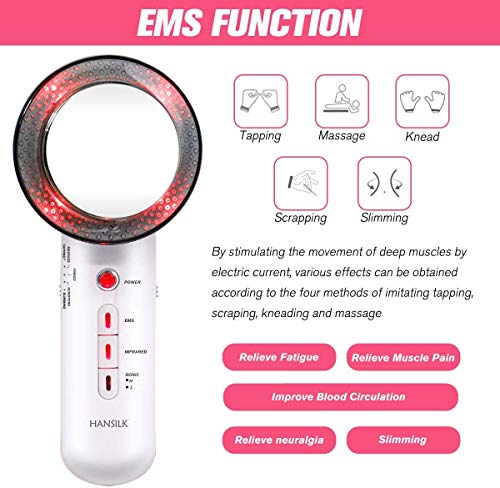 Máquina de cavitación Ultrasonido Eliminador de celulitis Infrarrojo + CV Vibración Máquina de eliminación de grasa para el peso Reduce el estiramiento de la piel