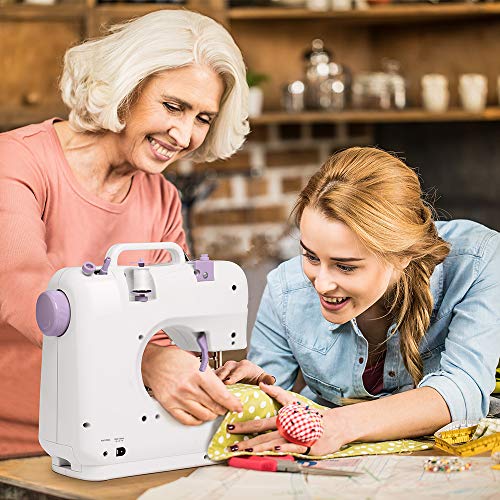 Máquina de Coser Eléctrica Portátil, Cozzine Máquina de Coser Con Lámpara LED, 12 Puntos de Costura, Máquina de Coser Manual Automática con Control de Velocidad