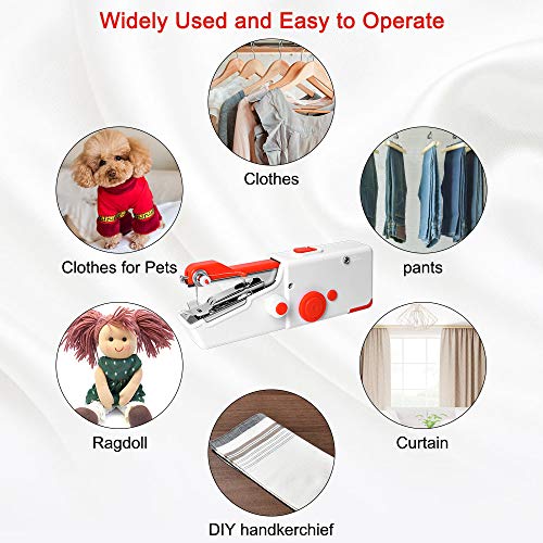 Máquina de Coser Portátil, Mini Máquina de Coser Eléctrica Portátil para Principiantes y Adultos, Fácil de Usar y Puntada Rápida Adecuada para Ropa, Telas, Cortinas, Bricolaje para Viajes en Casa Máquina de Coser Portátil, Mini Máquina de Coser Eléctrica Portátil para Principiantes y Adultos, Fácil de Usar y Puntada Rápida Adecuada para Ropa, Telas, Cortinas, Bricolaje para Viajes en Casa