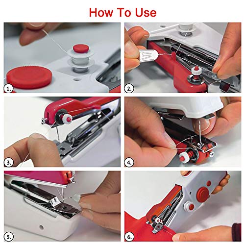 Máquina de Coser Portátil, Mini Máquina de Coser Eléctrica Portátil para Principiantes y Adultos, Fácil de Usar y Puntada Rápida Adecuada para Ropa, Telas, Cortinas, Bricolaje para Viajes en Casa Máquina de Coser Portátil, Mini Máquina de Coser Eléctrica Portátil para Principiantes y Adultos, Fácil de Usar y Puntada Rápida Adecuada para Ropa, Telas, Cortinas, Bricolaje para Viajes en Casa