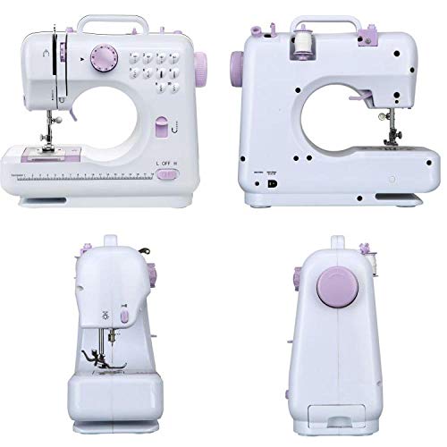 Máquina de coser portátil, mini máquinas de coser eléctricas de reparación para el hogar, 12 puntadas, 2 velocidades con pedal para coser en casa, principiantes, niños Máquina de coser portátil, mini máquinas de coser eléctricas de reparación para el hogar, 12 puntadas, 2 velocidades con pedal para coser en casa, principiantes, niños