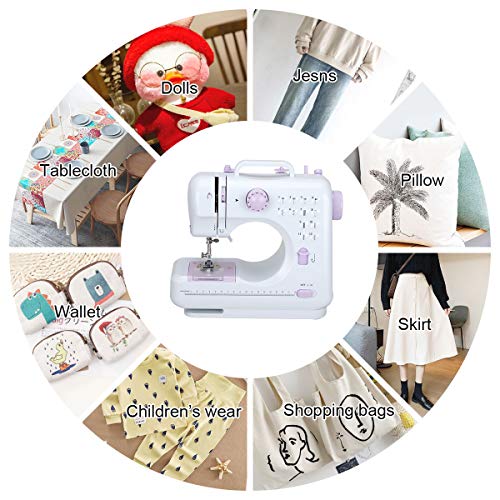 Máquina de coser portátil, mini máquinas de coser eléctricas de reparación para el hogar, 12 puntadas, 2 velocidades con pedal para coser en casa, principiantes, niños Máquina de coser portátil, mini máquinas de coser eléctricas de reparación para el hogar, 12 puntadas, 2 velocidades con pedal para coser en casa, principiantes, niños