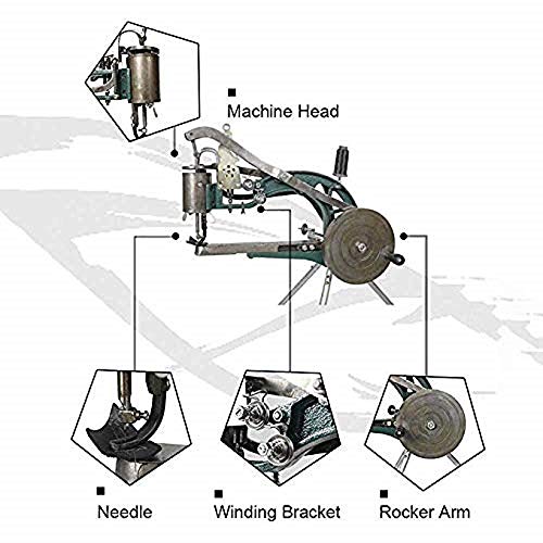 Máquina de cuero Zapatero, máquina de reparación de calzado de mano para trabajo pesado, máquina de reparación manual de calzado, zapatos, máquinas de coser de algodón doble de nylon