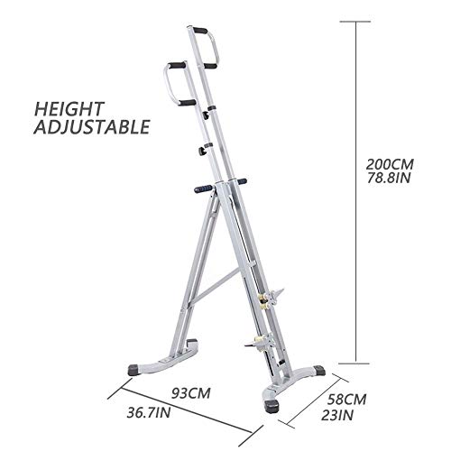 Máquina de Escalada Vertical Escalera de Escalada Equipo de Ejercicio Cardiovascular de Cuerpo Completo Plegado - Altura Ajustable - Diseño Antideslizante - para Oficina en casa