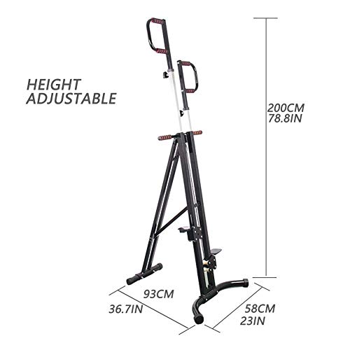 Máquina de Escalada Vertical Escalera de Escalada Equipo de Ejercicio Cardiovascular de Cuerpo Completo Plegado - Altura Ajustable - Diseño Antideslizante - para Oficina en casa