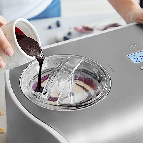 Máquina de Hacer Helados con Compresor de 1,2 litros ELLI, Recetas incluidas, Heladera de acero para yogur, Sorbete y Helado, 135 W, display LCD, temporizador, refrigeración Máquina de Hacer Helados con Compresor de 1,2 litros ELLI, Recetas incluidas, Heladera de acero para yogur, Sorbete y Helado, 135 W, display LCD, temporizador, refrigeración