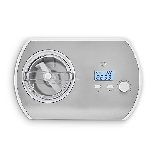 Máquina de Hacer Helados con Compresor de 1,2 litros ELLI, Recetas incluidas, Heladera de acero para yogur, Sorbete y Helado, 135 W, display LCD, temporizador, refrigeración Máquina de Hacer Helados con Compresor de 1,2 litros ELLI, Recetas incluidas, Heladera de acero para yogur, Sorbete y Helado, 135 W, display LCD, temporizador, refrigeración