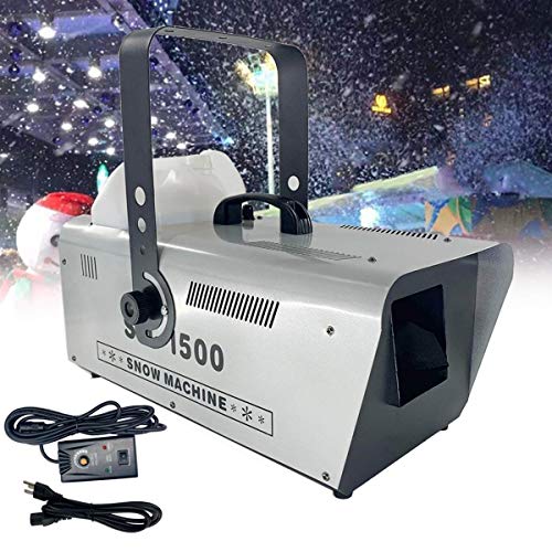 Máquina de nieve 1500W, Fabricante profesional de copos de nieve para fiestas en exteriores e interiores con controlador, perfecto para efectos de escenario, Navidad/Navidad, bodas