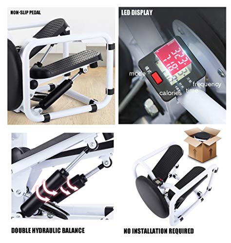 Máquina de Step para Fitness, Mini Stepper Cardio Fitness, Aparatos para Hacer Ejercicio Casa Multifuncional - Entrenando el Abdomen y Las Piernas, Carga máxima -150KG