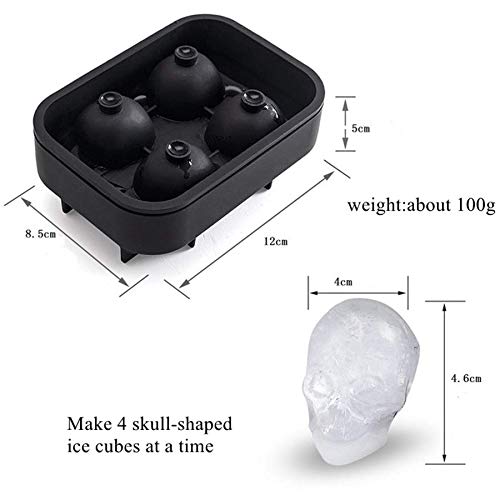 Máquina Para Hacer Cubitos De Hielo De Calavera, Barra De Bandeja De Hielo De Silicona De Grado Alimenticio Molde Para Cubitos De Hielo Creativo De Bricolaje Adecuado Para Whisky, Cóctel