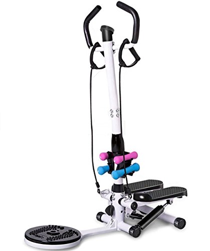 Máquina step Stepper Up-Down Stepper multifunción barandilla hidráulica giro cintura pedal pérdida de peso conjunto de regalo mancuerna cuerda de arrastre alfombra, 2 en 1 doble paso de ejercicio