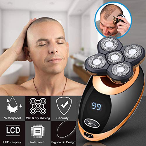 Maquinilla De Afeitar, Afeitadora Corporal EléCtrica Para Hombre Impermeable, Glynee 5 en 1 USB Recargable Húmedo & Seco Afeitadora de Cabeza Calva Cortapelos Recortador de Barba Maquinilla De Afeitar, Afeitadora Corporal EléCtrica Para Hombre Impermeable, Glynee 5 en 1 USB Recargable Húmedo & Seco Afeitadora de Cabeza Calva Cortapelos Recortador de Barba