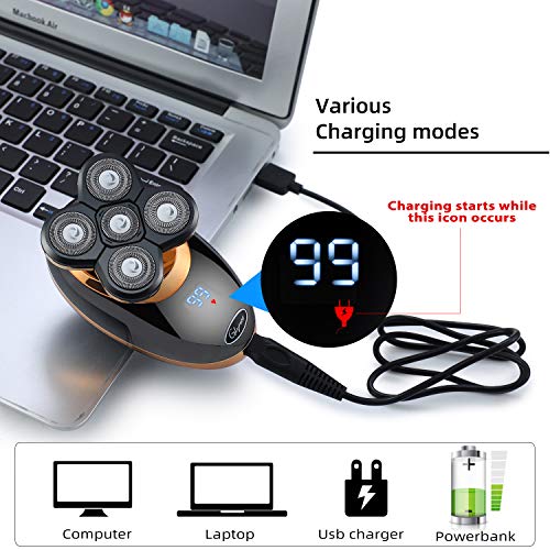 Maquinilla De Afeitar, Afeitadora Corporal EléCtrica Para Hombre Impermeable, Glynee 5 en 1 USB Recargable Húmedo & Seco Afeitadora de Cabeza Calva Cortapelos Recortador de Barba Maquinilla De Afeitar, Afeitadora Corporal EléCtrica Para Hombre Impermeable, Glynee 5 en 1 USB Recargable Húmedo & Seco Afeitadora de Cabeza Calva Cortapelos Recortador de Barba