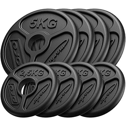 Marbo Sport Juego de Pesas olímpicas de Hierro Fundido 4 x 5 kg + 4 x 2,5 kg MW-4x5KG_4x2,5KG-OLI Marbo Sport Juego de Pesas olímpicas de Hierro Fundido 4 x 5 kg + 4 x 2,5 kg MW-4x5KG_4x2,5KG-OLI