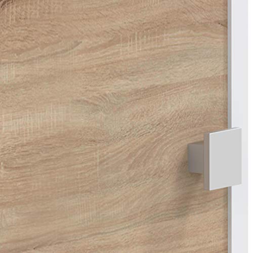 Marca Amazon - AmazonBasics - Mueble de baño, 96 x 43,1 x 12cm (largo x ancho x alto), roble y blanco