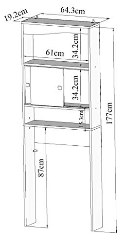 Marca Amazon - AmazonBasics - Mueble de baño, 96 x 43,1 x 12cm (largo x ancho x alto), roble y blanco