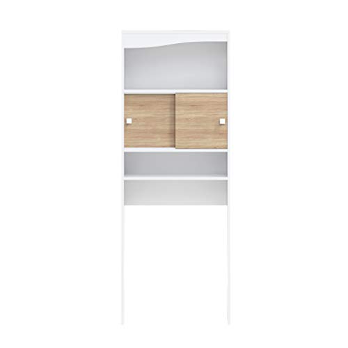 Marca Amazon - AmazonBasics - Mueble de baño, 96 x 43,1 x 12cm (largo x ancho x alto), roble y blanco