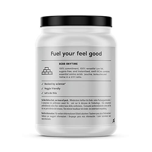 Marca Amazon - Amfit Nutrition Aminoácidos de cadena ramificada (BCAA), sabor a fresa y lima, 500 g (anteriormente PBN)