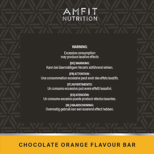 Marca Amazon - Amfit Nutrition Barrita de proteína baja en azúcar (19,8gr proteina - 2.1gr azúcar) - chocolate y naranja - Pack de 12 (12x60g) Marca Amazon - Amfit Nutrition Barrita de proteína baja en azúcar (19,8gr proteina - 2.1gr azúcar) - chocolate y naranja - Pack de 12 (12x60g)