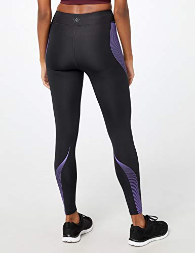 Marca Amazon - AURIQUE Bal181la18 - leggings deporte mujer Mujer, Negro (Black/Dahlia Purple), 38, Label:S