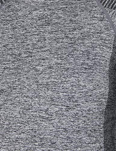 Marca Amazon - AURIQUE Camiseta Deportiva de Manga Larga sin Costuras Mujer, Gris (Grey Marl), 42, Label:L