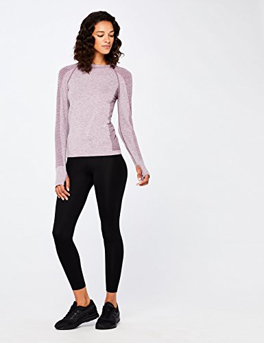 Marca Amazon - AURIQUE Camiseta Deportiva de Manga Larga sin Costuras Mujer, Morado (Purple Gumdrop Marl), 42, Label:L Marca Amazon - AURIQUE Camiseta Deportiva de Manga Larga sin Costuras Mujer, Morado (Purple Gumdrop Marl), 42, Label:L
