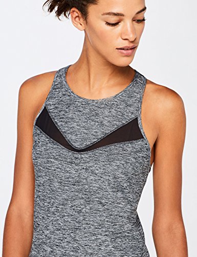 Marca Amazon - AURIQUE Camiseta Deportiva de Tirantes Mujer, Gris (Charcoal Marl), 42, Label:L