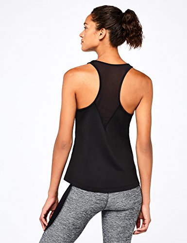 Marca Amazon - AURIQUE Camiseta Deportiva de Tirantes Mujer, Negro (Black), 42, Label:L