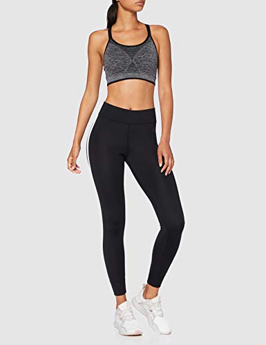 Marca Amazon - AURIQUE Leggings de Deporte con Banda Lateral Mujer, Negro (Black), 34, Label:XXS