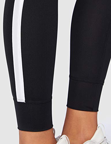 Marca Amazon - AURIQUE Leggings de Deporte con Banda Lateral Mujer, Negro (Black), 40, Label:M Marca Amazon - AURIQUE Leggings de Deporte con Banda Lateral Mujer, Negro (Black), 40, Label:M